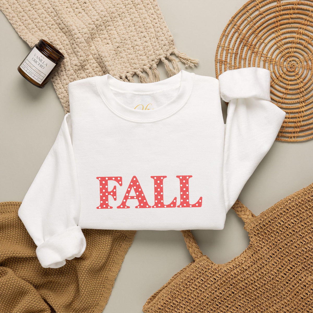 Brown Fall Dots Crew