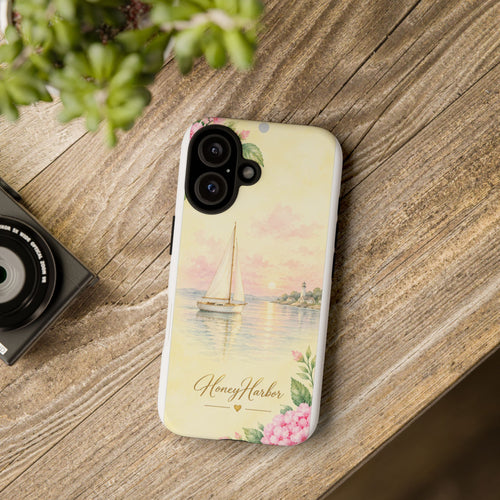 Sailboat Harbor Phone Case — "Honey Harbor" Pastel Nautical Protection