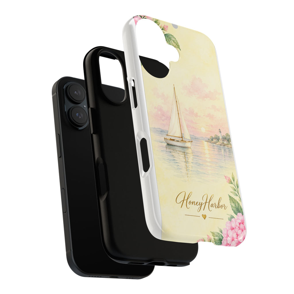 Sailboat Harbor Phone Case — "Honey Harbor" Pastel Nautical Protection